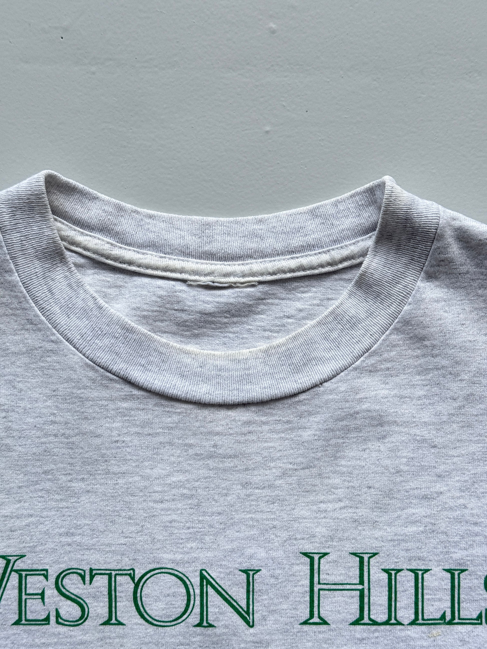Grey Weston Hills 90's Vintage Graphic Single Stitch Americana T-Shirt - Medium