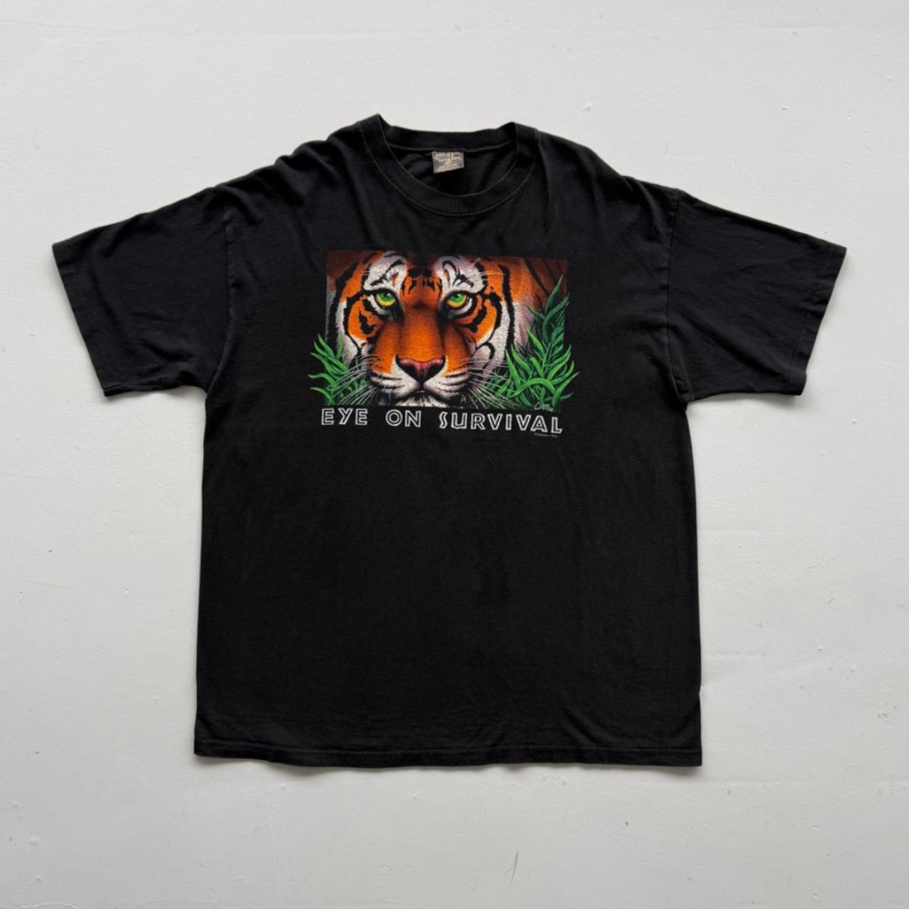 Black Tiger 90s Vintage Graphic Slogan T-shirt - XL