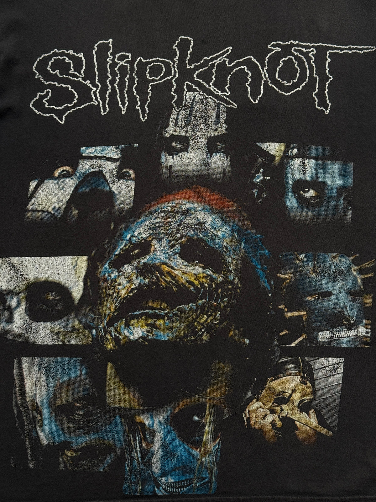 Black Slipknot Band Masks 90's Vintage Graphic T-Shirt - Medium