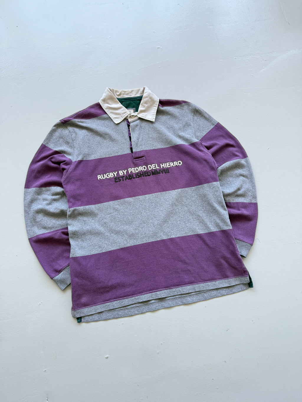 Pedro del Hierro Striped Vintage Long Sleeve Rugby Polo - Medium