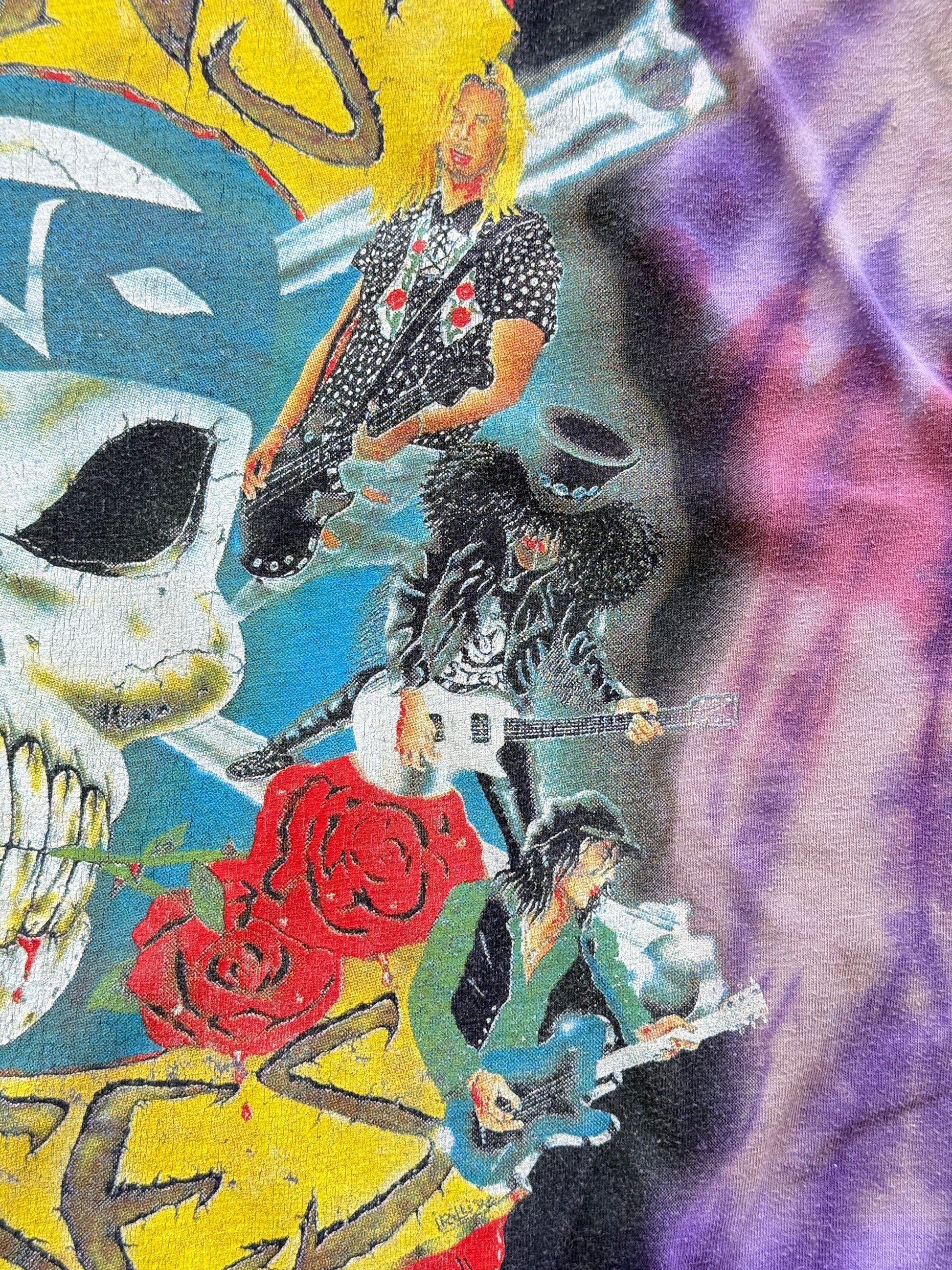 Purple Tie-Dye Guns N' Roses 90's Vintage Single Stitch Graphic T-Shirt - XL