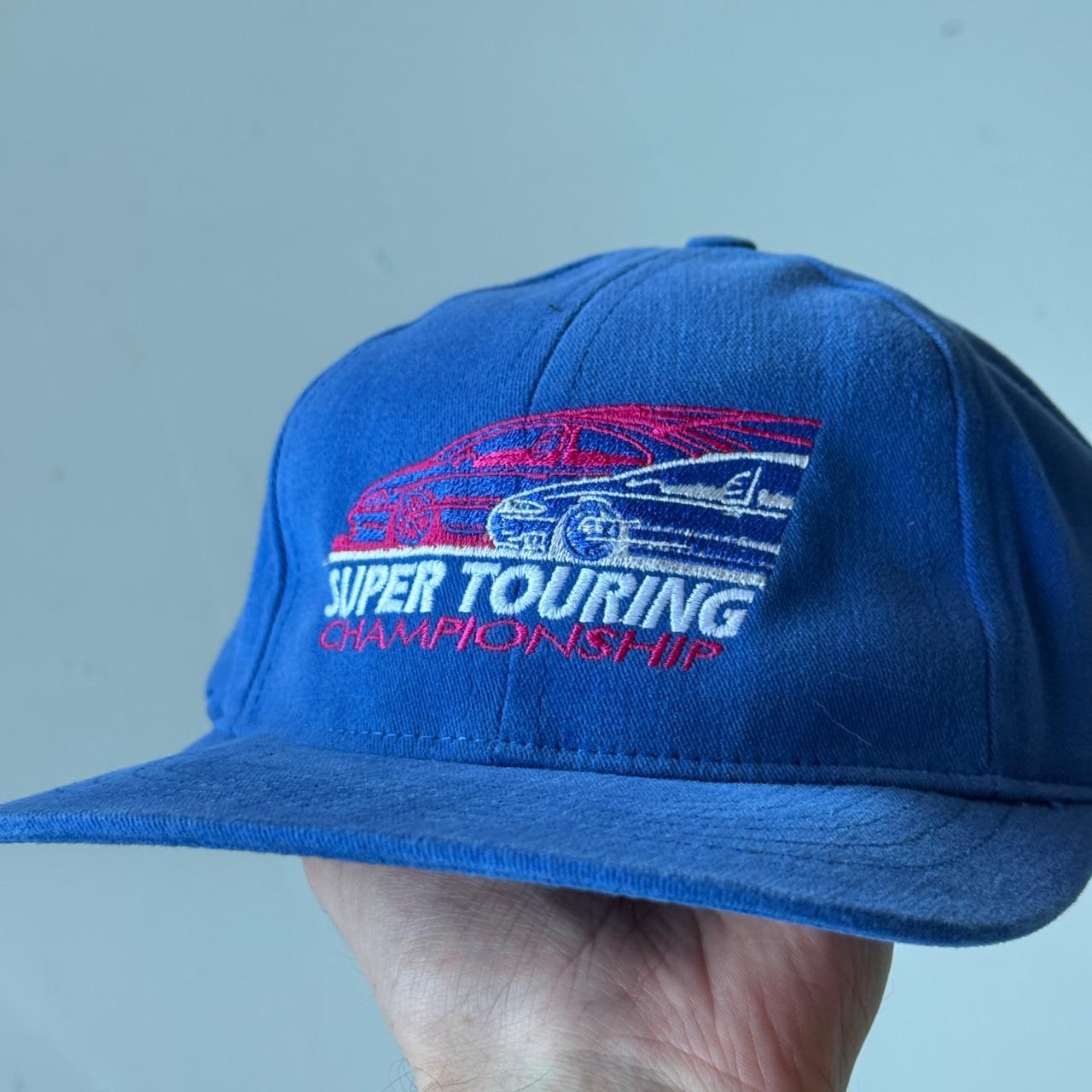 Blue Super Touring Vintage Leather Strap Cap