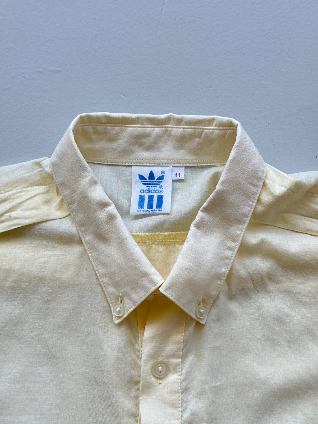 Adidas Trefoil Short Sleeve 80's Vintage Button-Up Shirt - Large