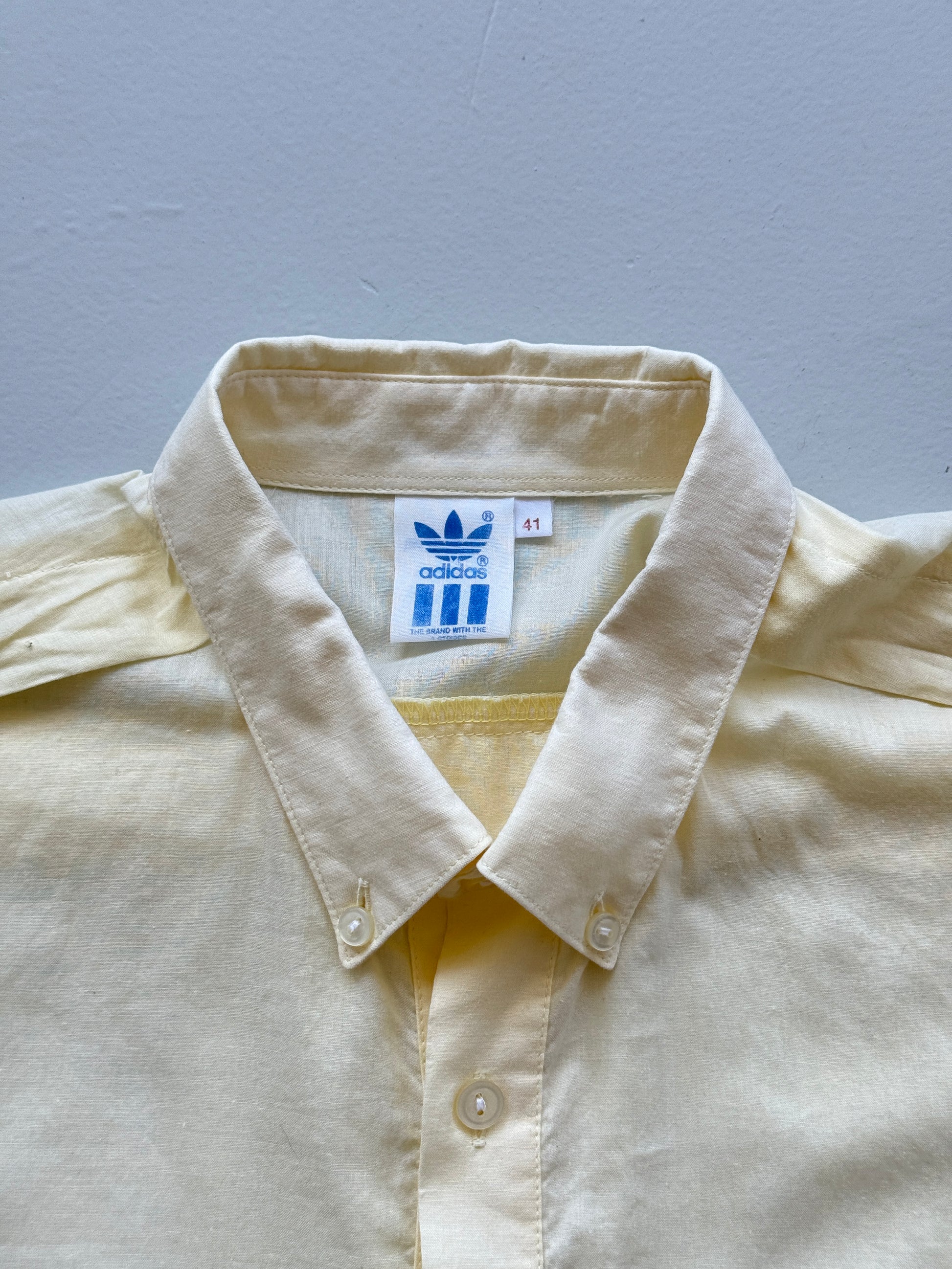 Adidas Trefoil Short Sleeve 80's Vintage Button-Up Shirt - Large