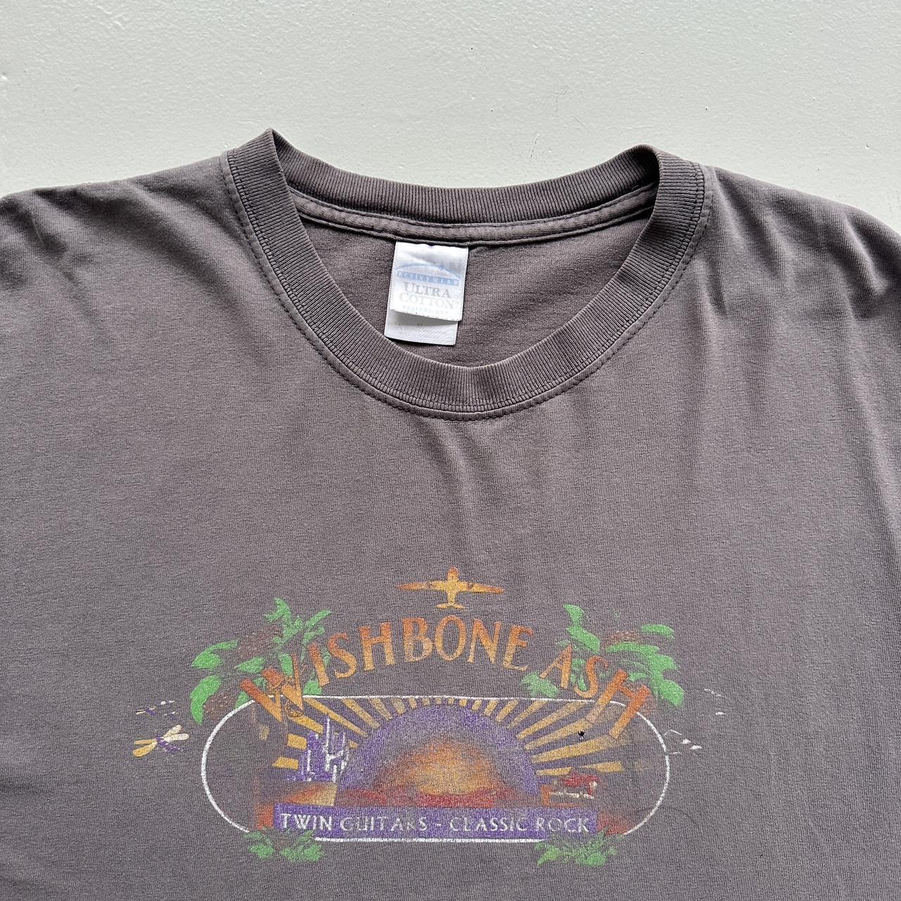 Faded Grey Wishbone Ash Vintage Graphic Band Tshirt - XL