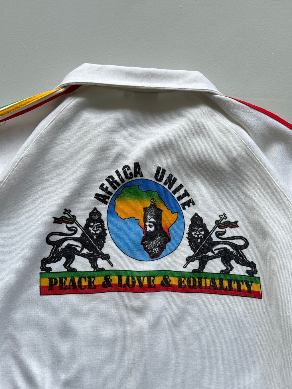 White Africa Unite 90's Vintage Full Zip Rastafari Graphic Jacket - XL