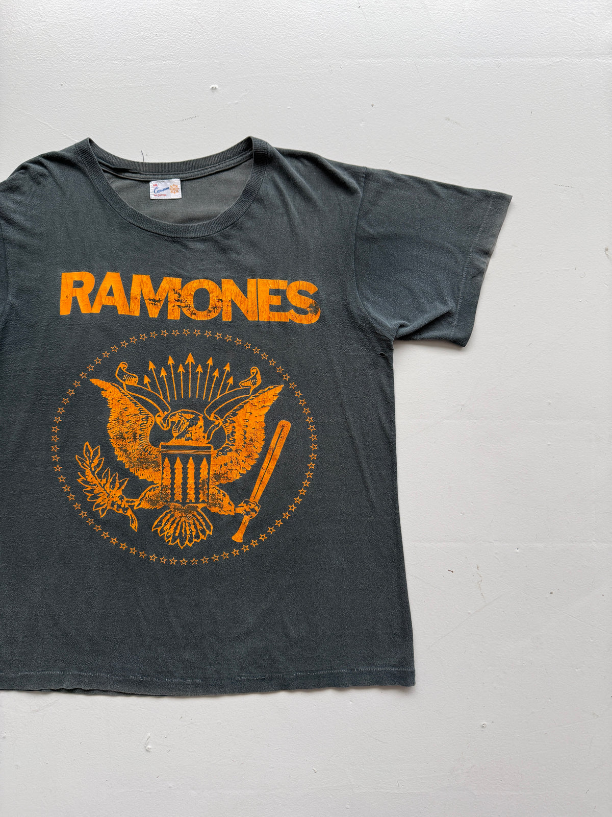 Black Ramones European Tour 80's Vintage Graphic T-Shirt - Large