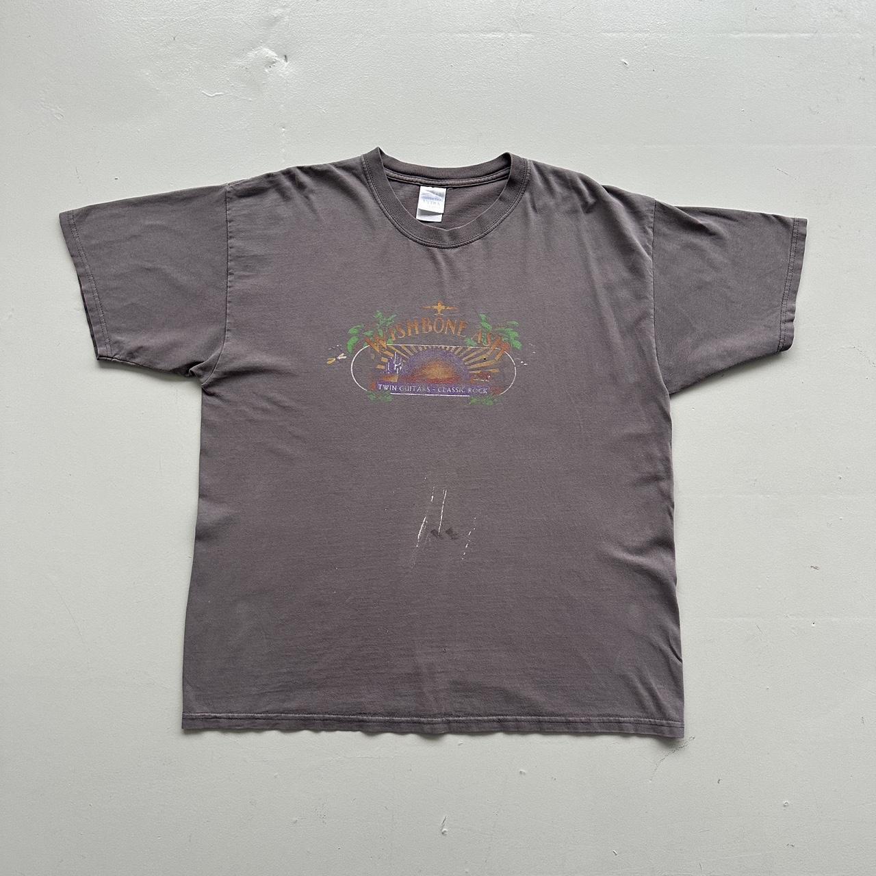 Faded Grey Wishbone Ash Vintage Graphic Band Tshirt - XL