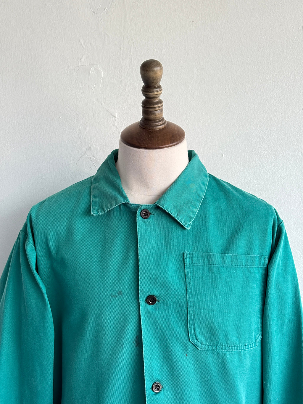 Turquoise European Vintage Workwear Chore Jacket CH476 - Large