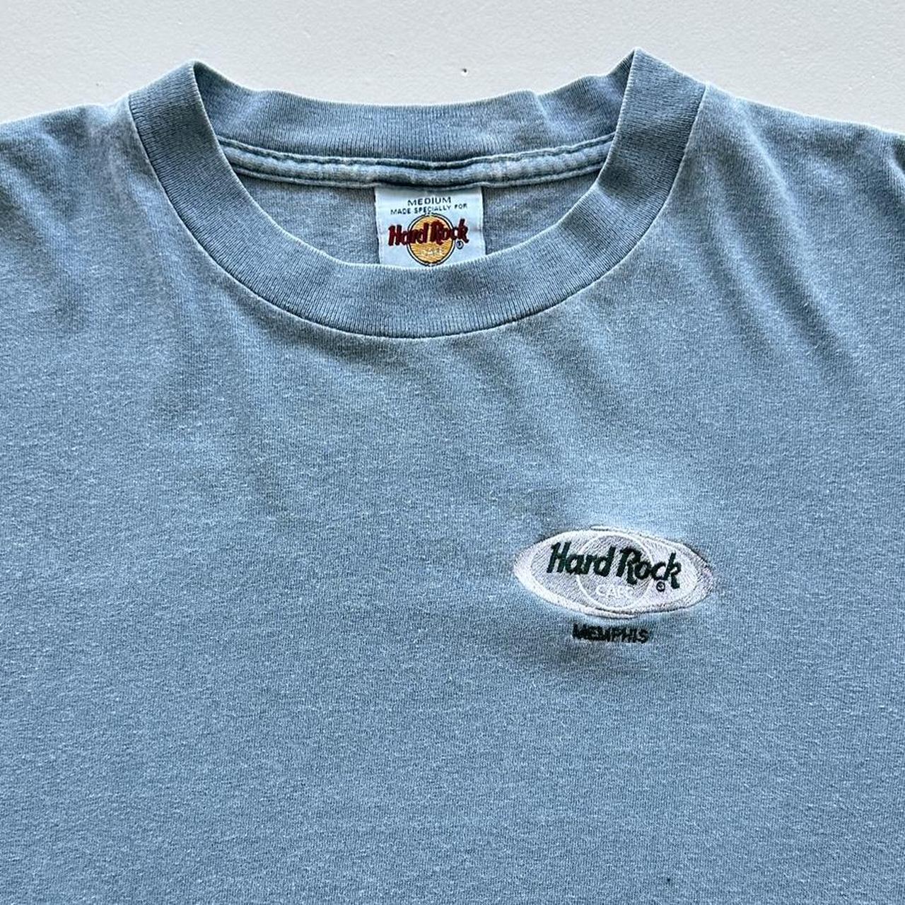 Pale Blue Over-dyed Hard Rock Memphis Vintage 90’s T-shirt - Large