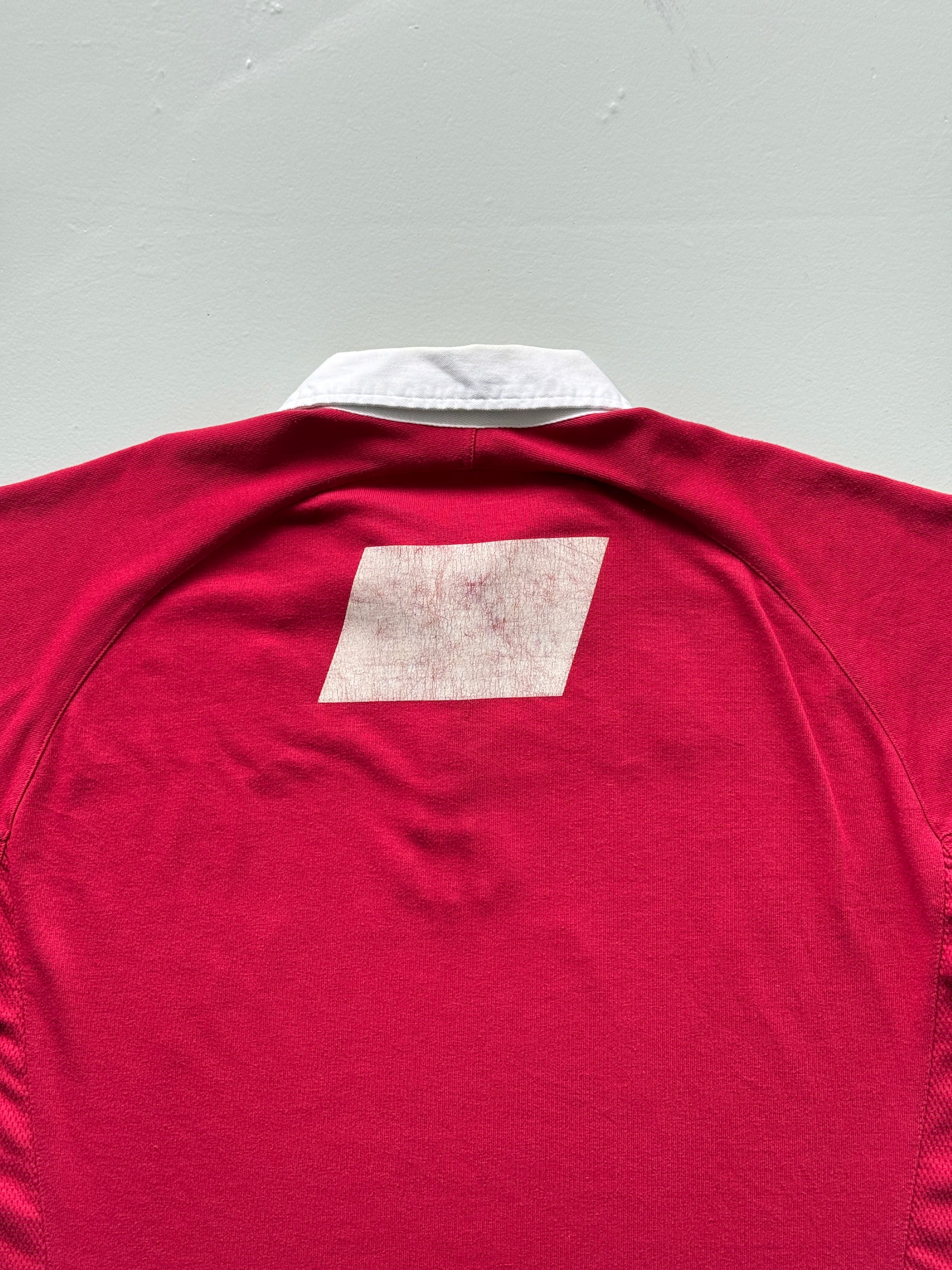 Red Queensland Reds 00's Vintage Short Sleeve Rugby Polo Jersey - Large