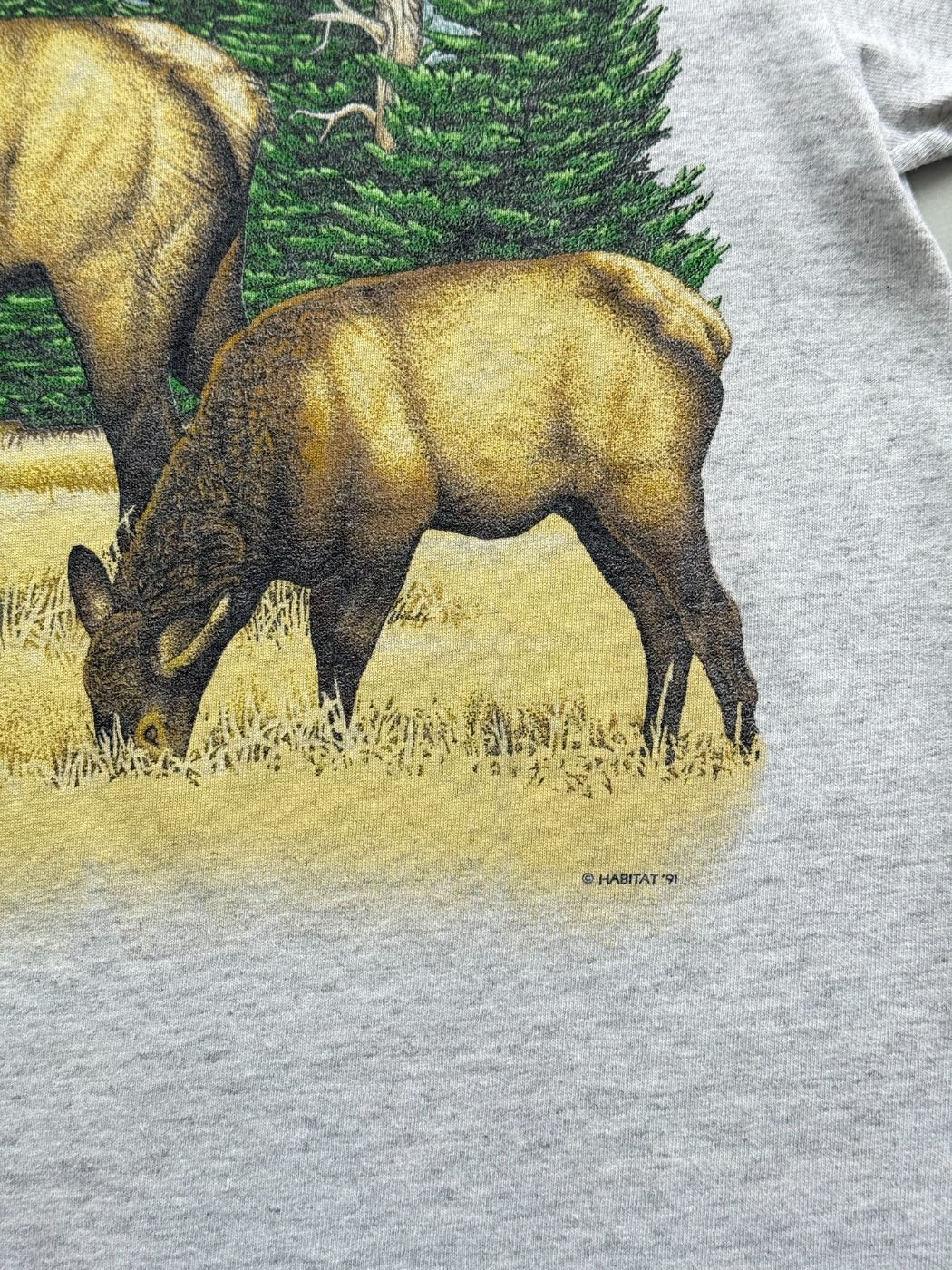 Habitat Wyoming Elk Single Stitch 90's Vintage T-Shirt - Medium
