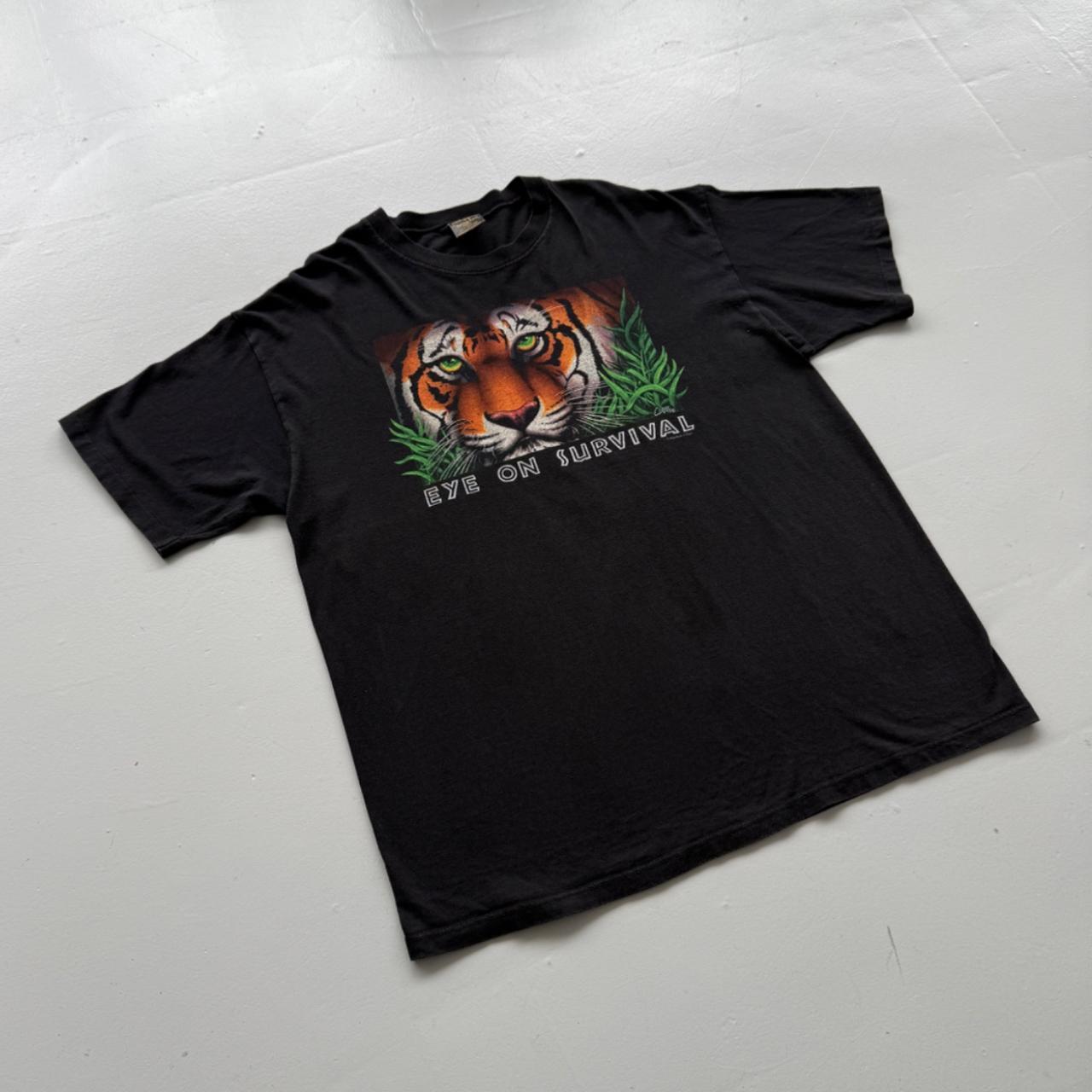 Black Tiger 90s Vintage Graphic Slogan T-shirt - XL