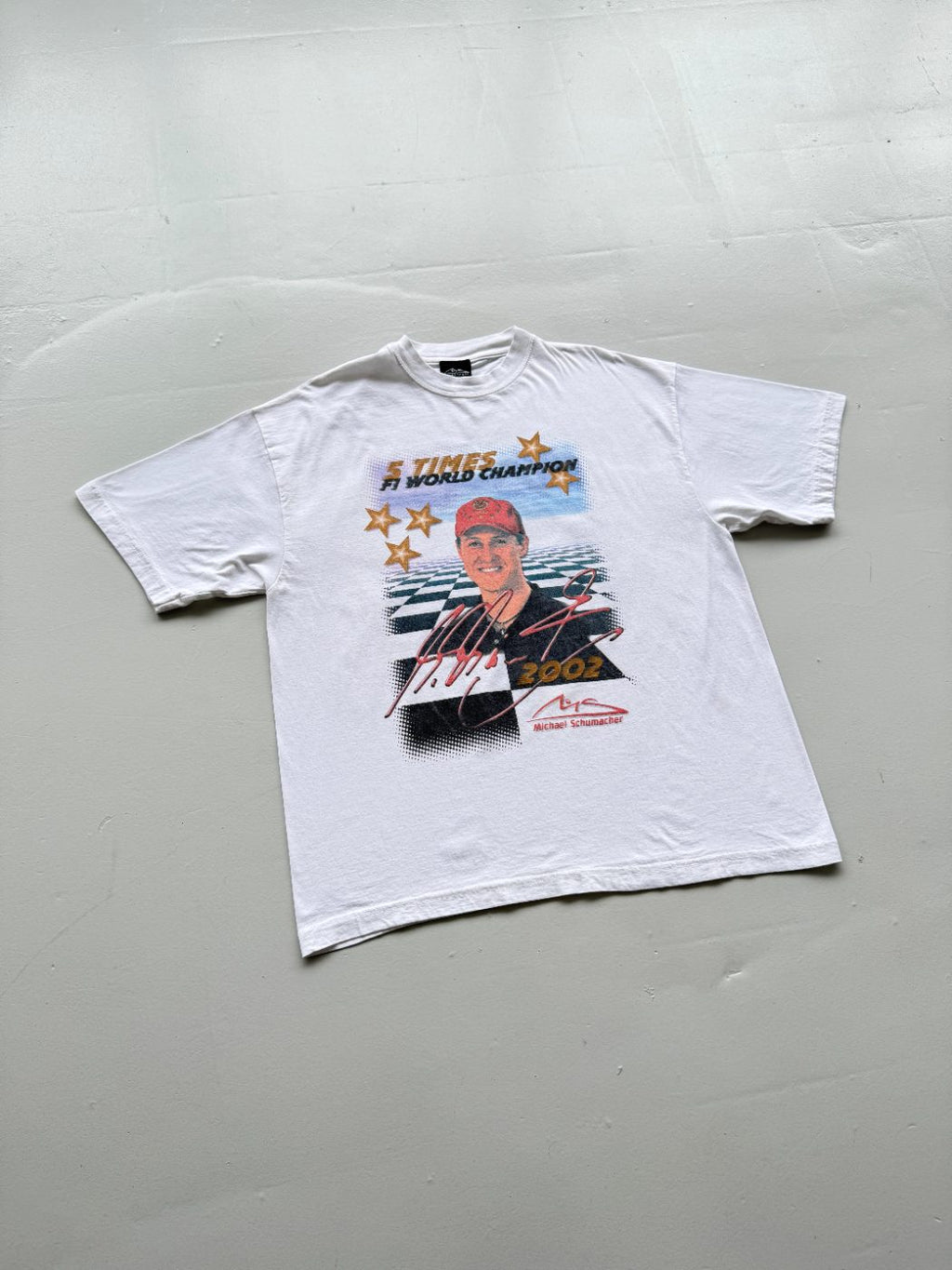 Michael Schumacher Official 5 Times F1 World Champion 2002 Vintage Graphic T-Shi
