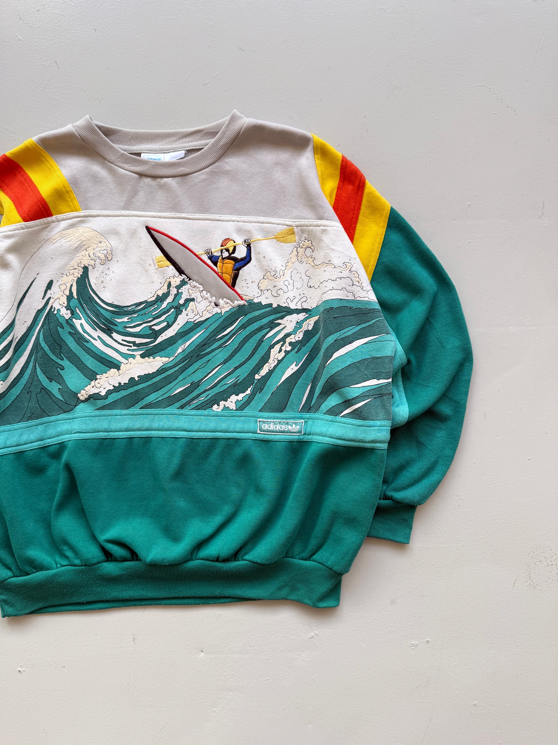 Rare Adidas 90's Vintage Graphic Devil's Toenail Kayaking Sweatshirt Jumper - XL