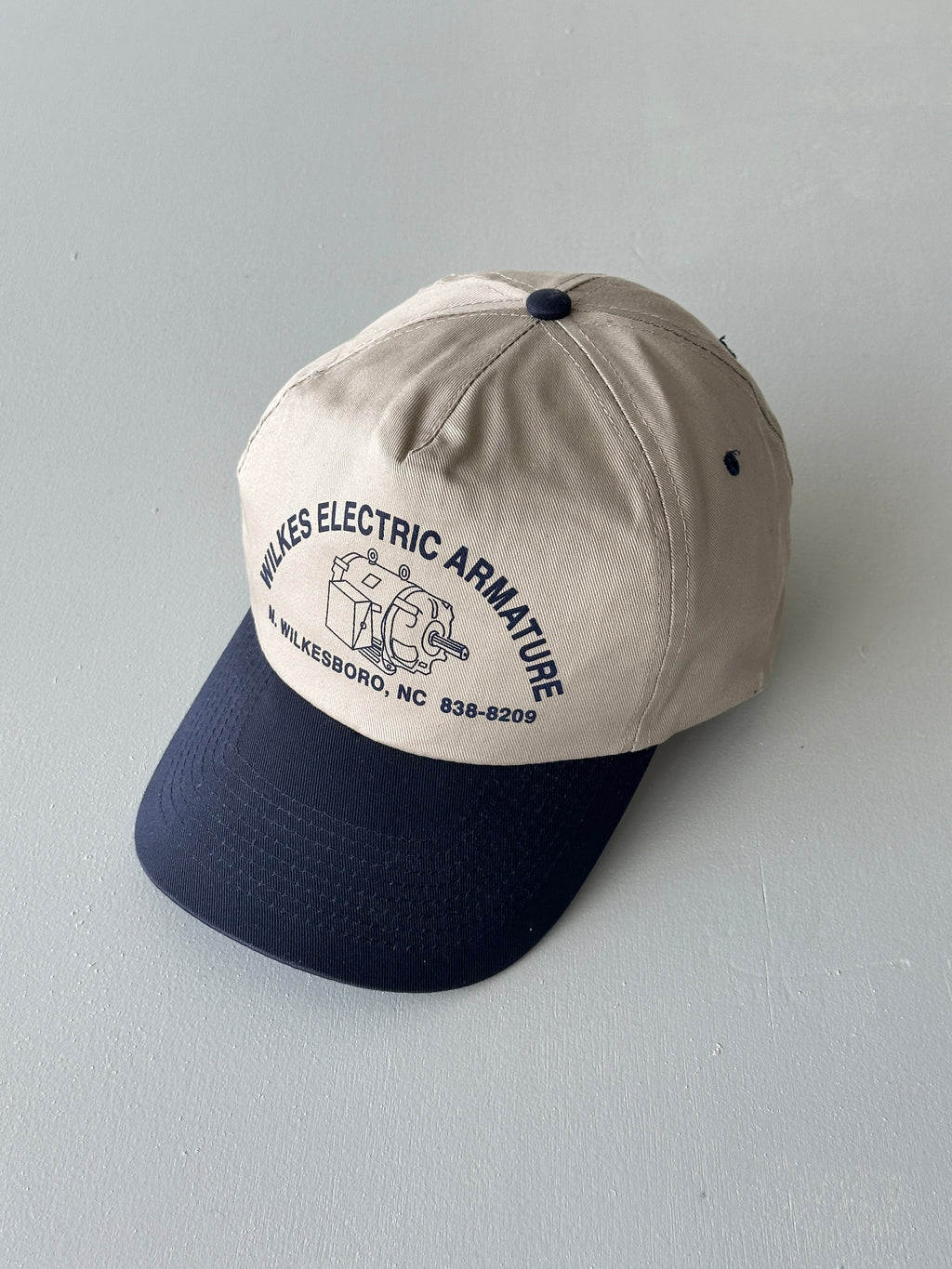 Stone / Navy Wilkes Electric Armature 90's Vintage SnapBack Trucker Cap
