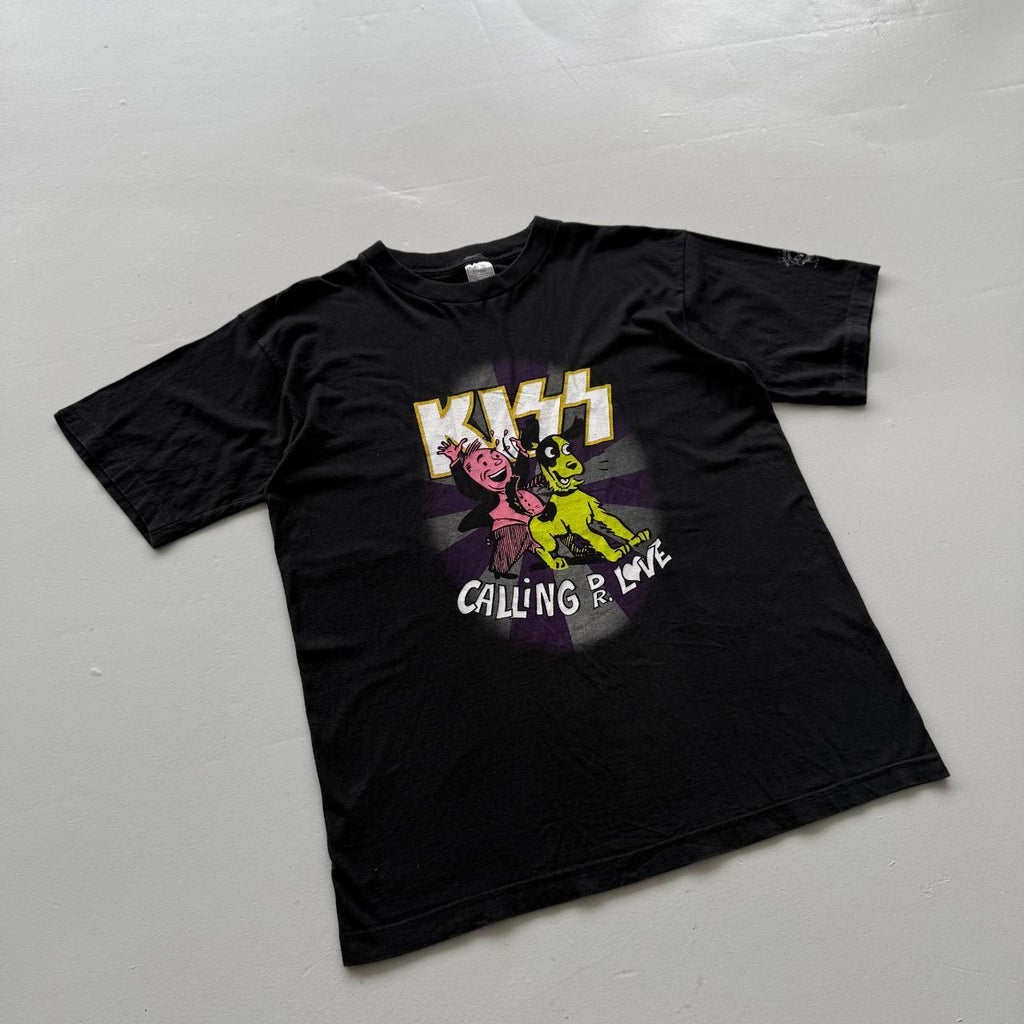 Black Rare 1994 Kiss Calling Dr Love Vintage 90's T-shirt - XL