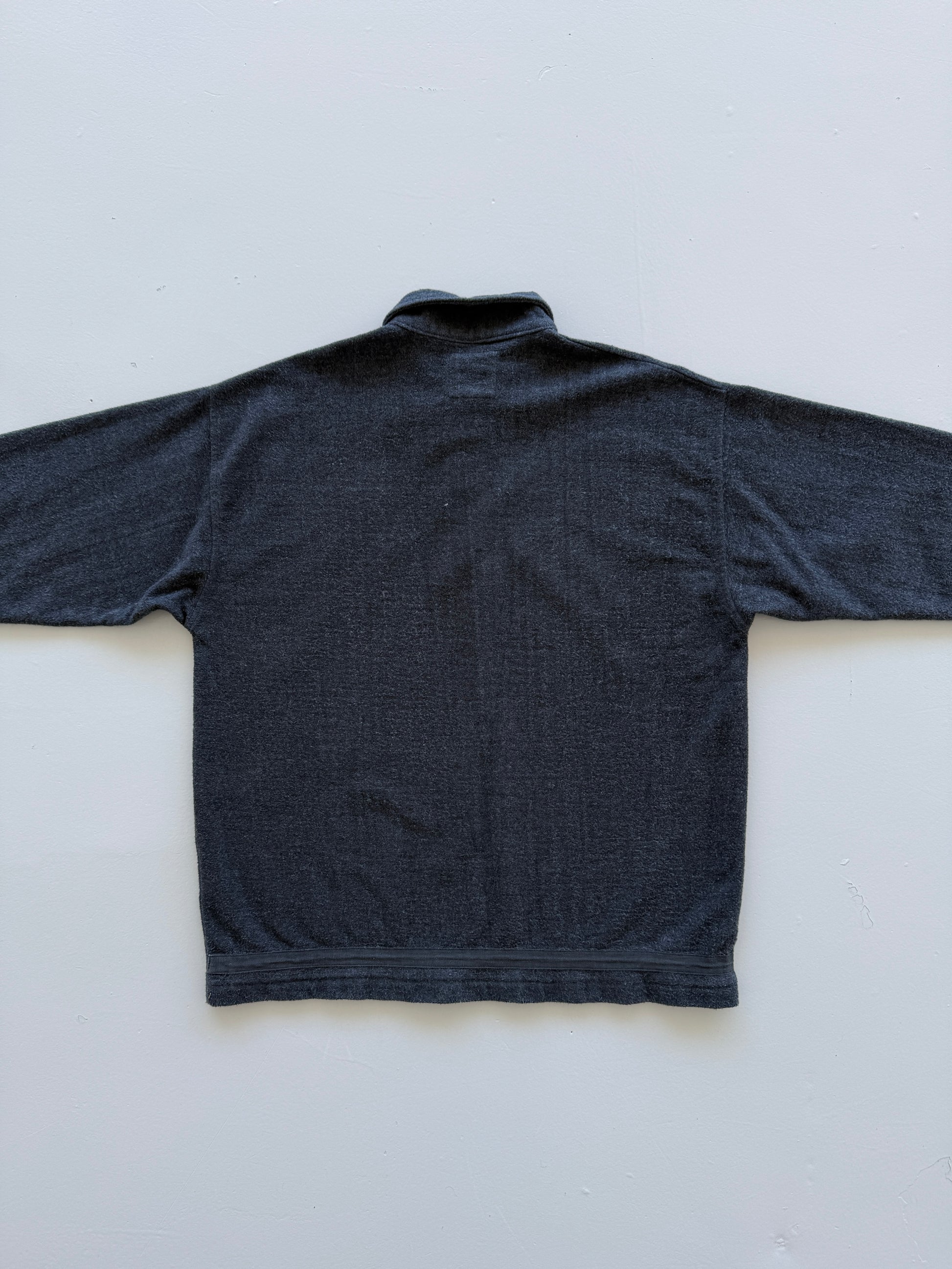 Grey Acro Polo 90's Vintage Graphic Skater Polo Sweatshirt - Medium