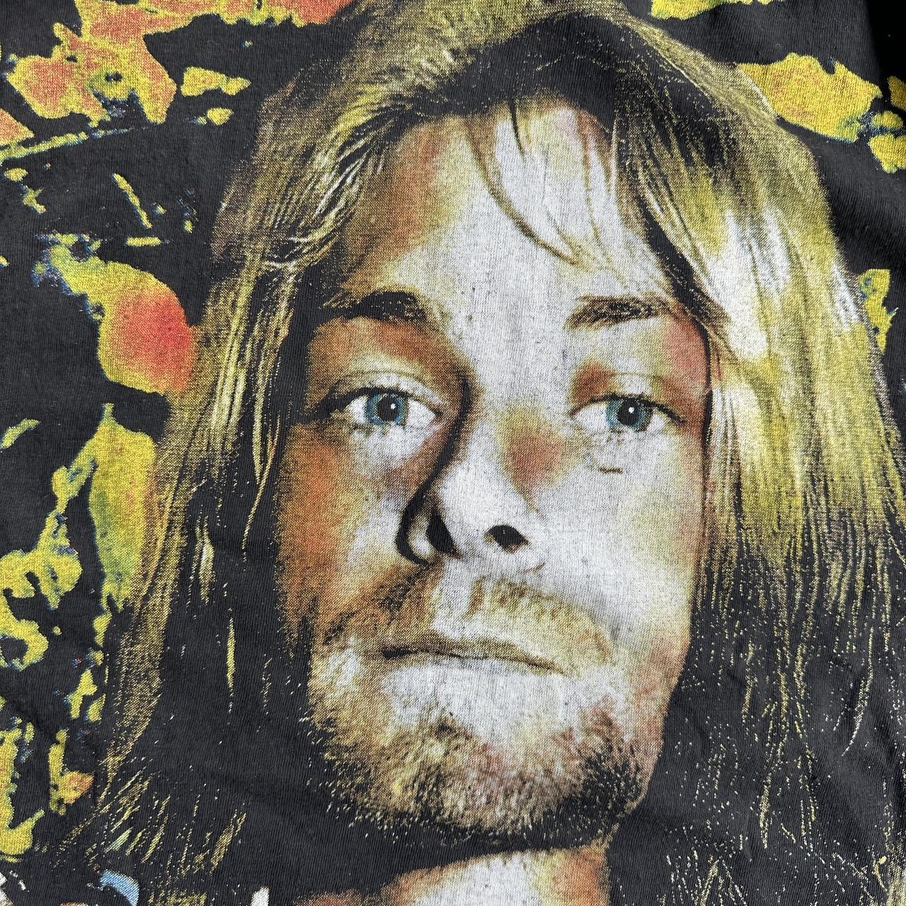 Black Nirvana Kurt Cobain Homage Rare Vintage 90's Band T-shirt - Large
