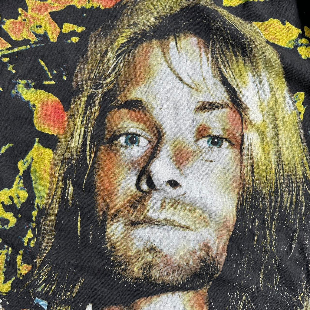 Black Nirvana Kurt Cobain Homage Rare Vintage 90's Band T-shirt - Large