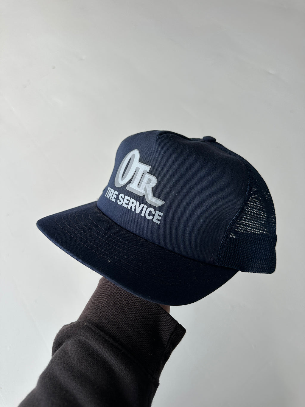 Navy OTR Tire Service Vintage Foam SnapBack Trucker Cap