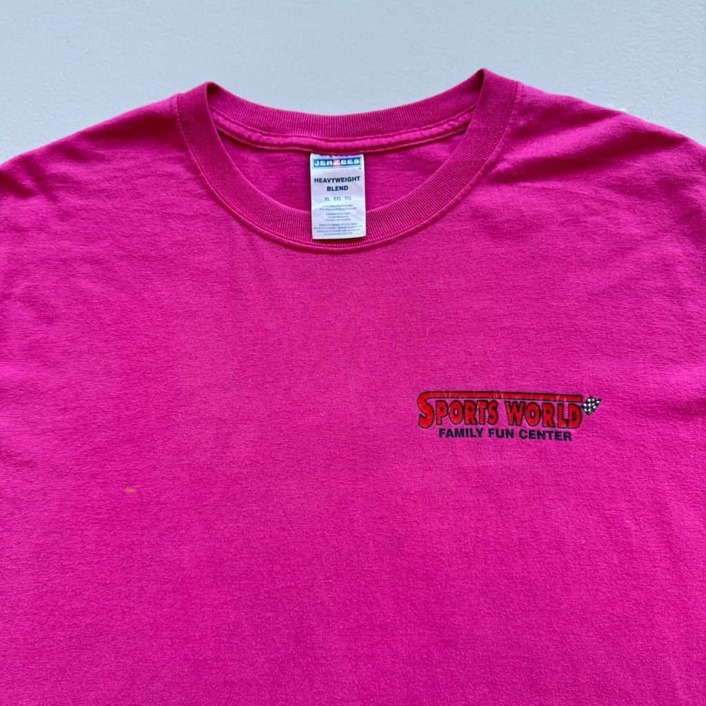 Pink Sports World 00s Vintage Graphic T-Shirt - XL