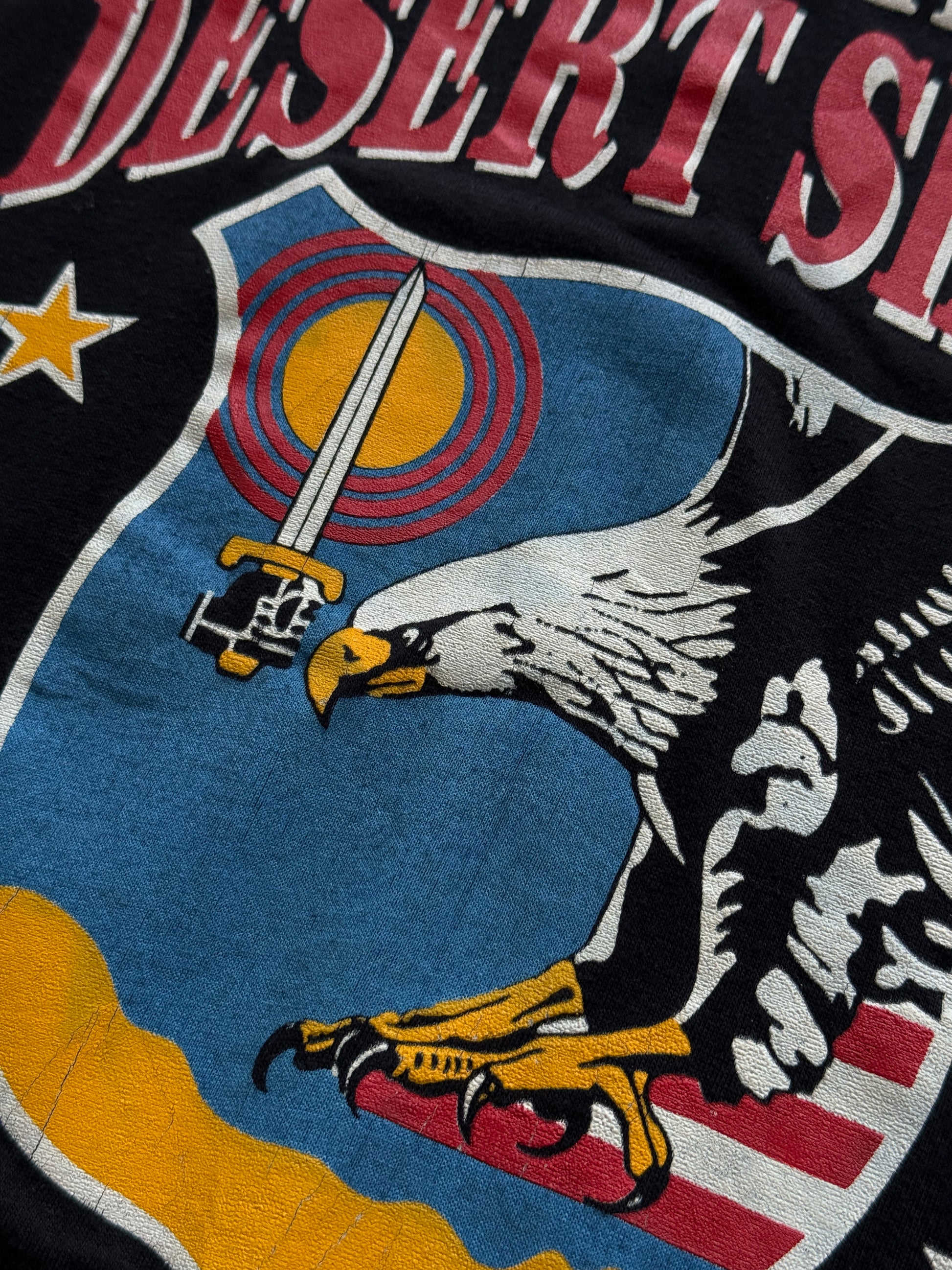 Black Operation Desert Shield 90's Vintage Single Stitch Graphic T-Shirt - Small