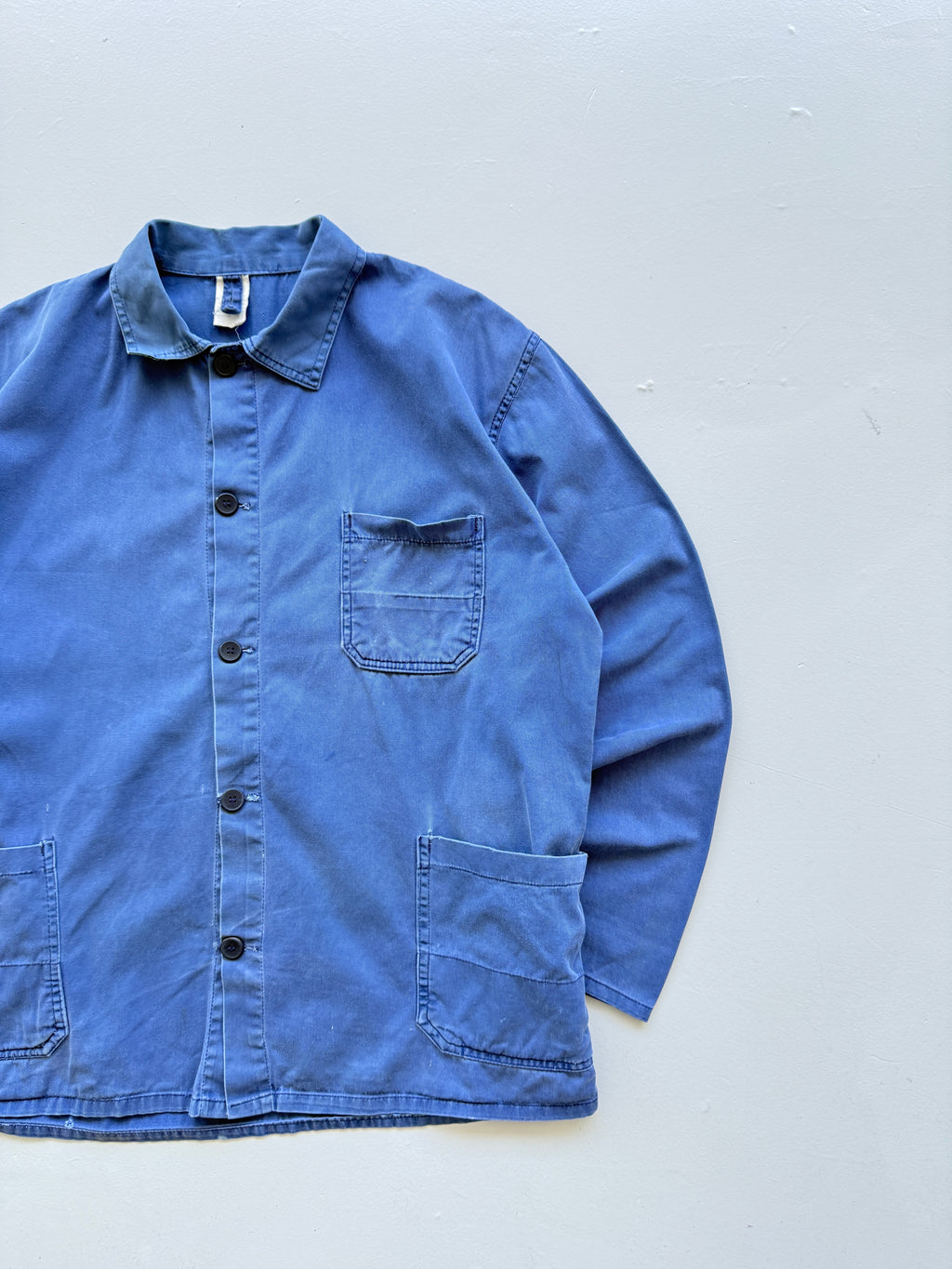 Blue French Vintage Workwear Chore Jacket CH344 - Large