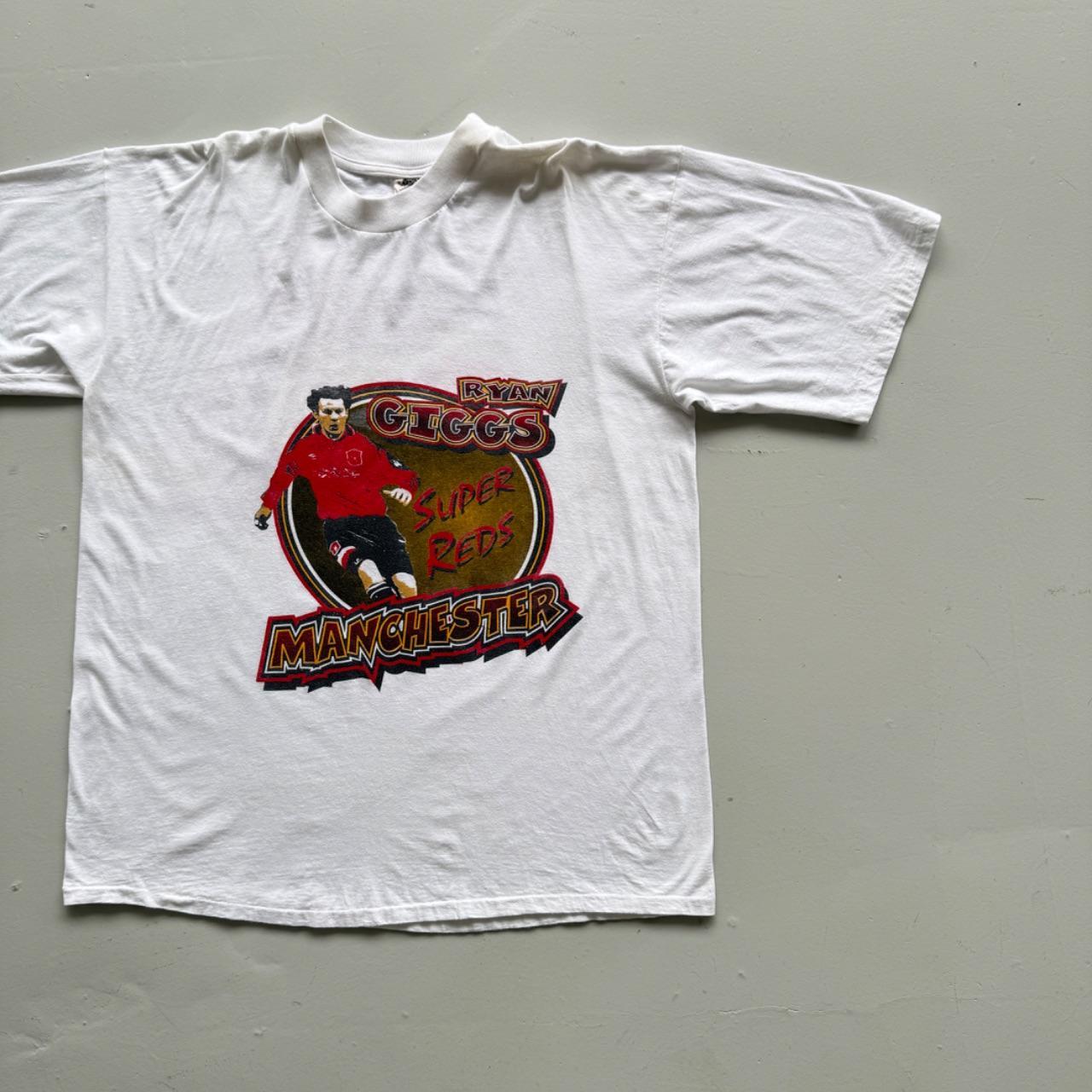 White Ryan Giggs 90s Vintage Manchester United Graphic T-Shirt - XL