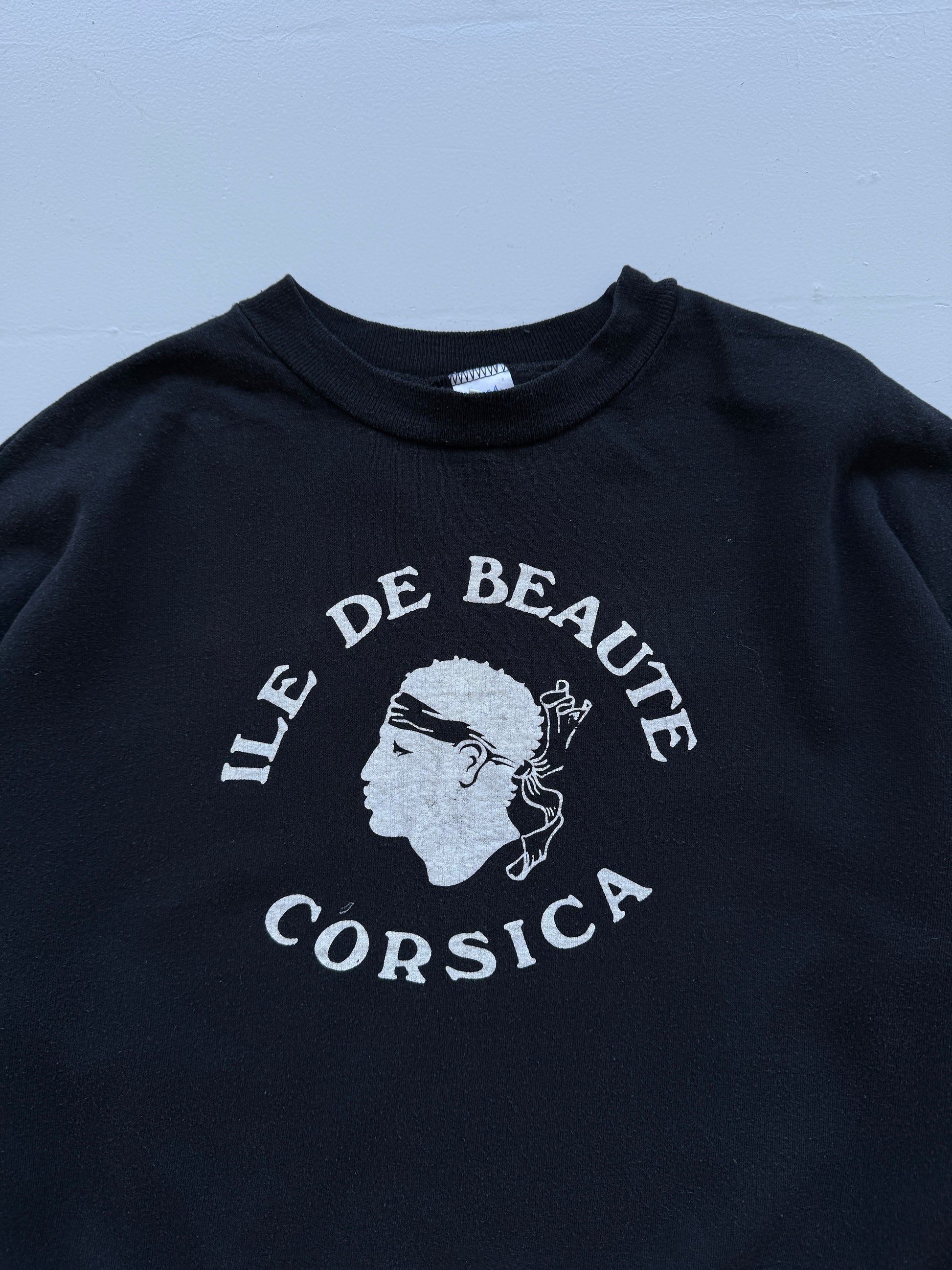 Black Corsica 90's Vintage Graphic Sweatshirt Jumper - Small