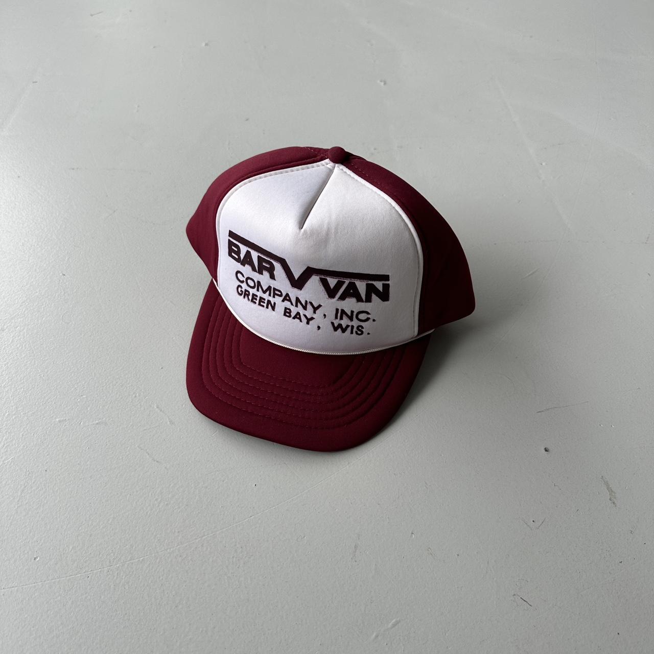 Burgundy Red Bar V Van Mesh and Foam Trucker SnapBack Cap