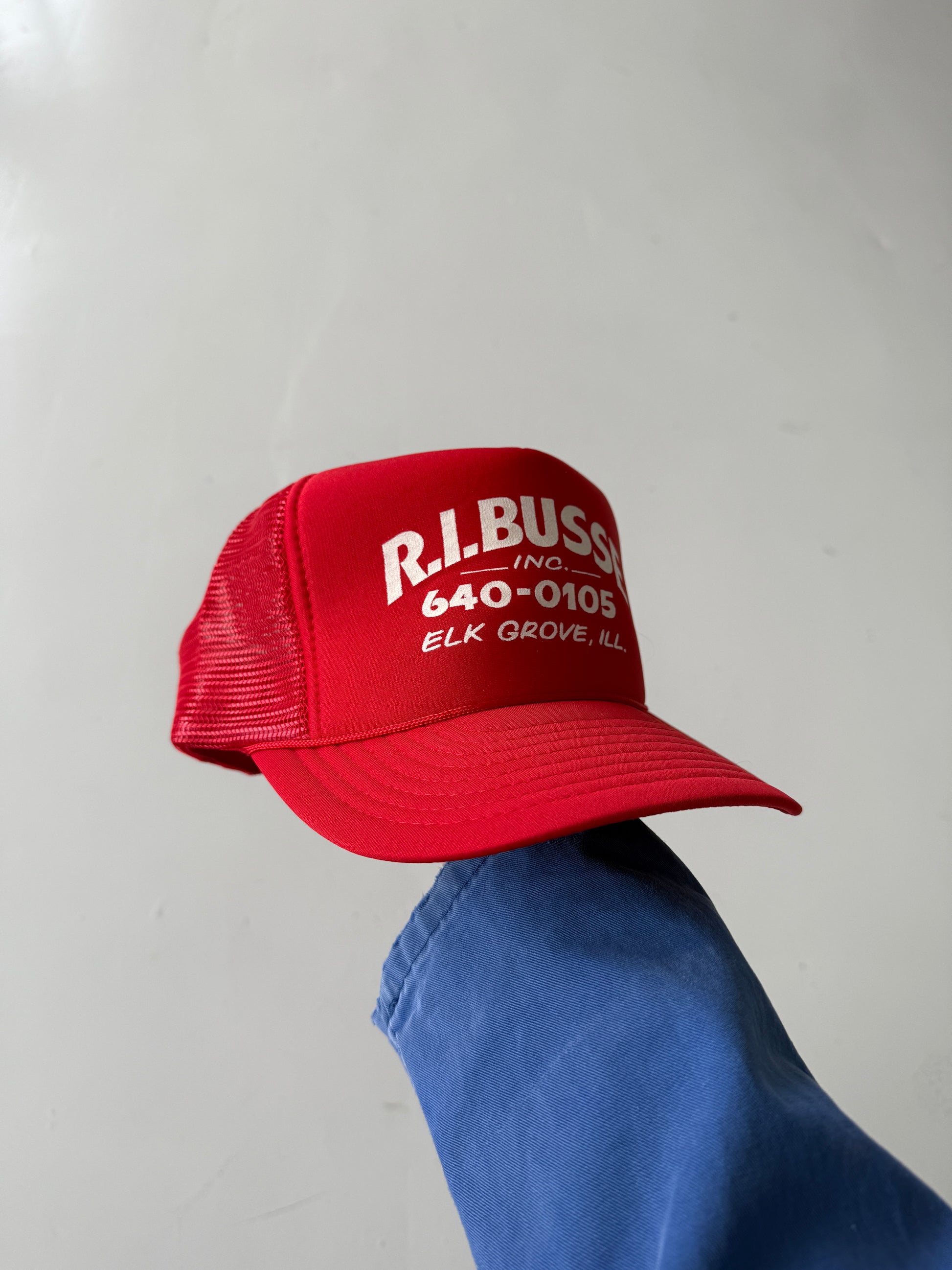 Red R.I.Busse Vintage Americana Foam and Mesh SnapBack Trucker Cap