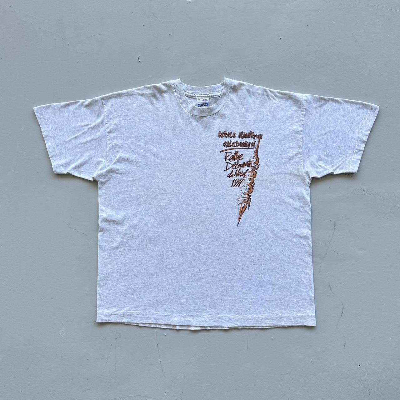 Grey Tribal / Surfwear 90s Vintage T-shirt - 2XL