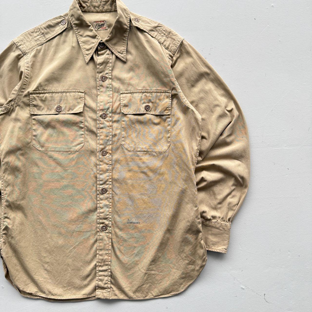 Cream US Army Sanforized 1950s Vintage Shirt - Small