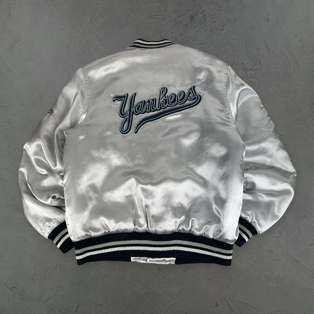 New York Yankees Silver Rare Vintage Varsity Jacket - Medium