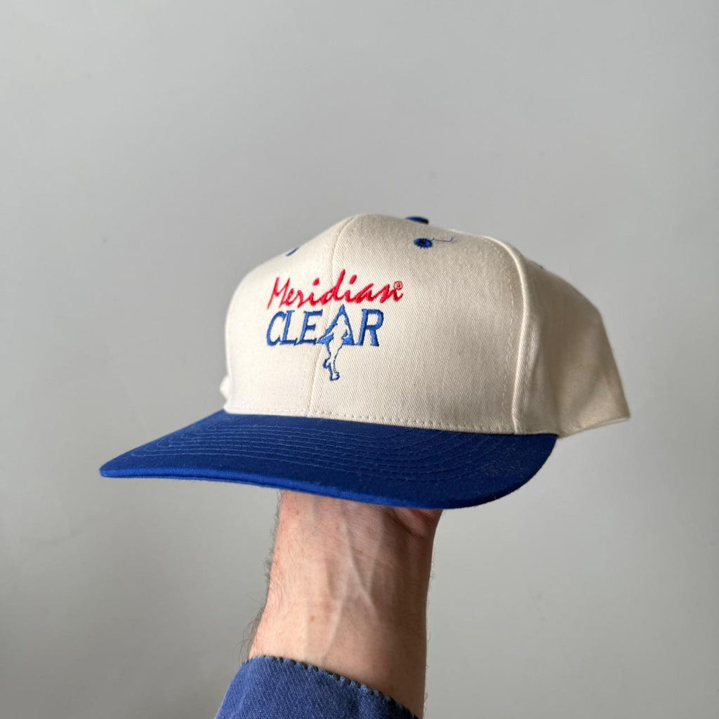 Cream Blue Mesidian Clear Vintage Cotton SnapBack Trucker Cap