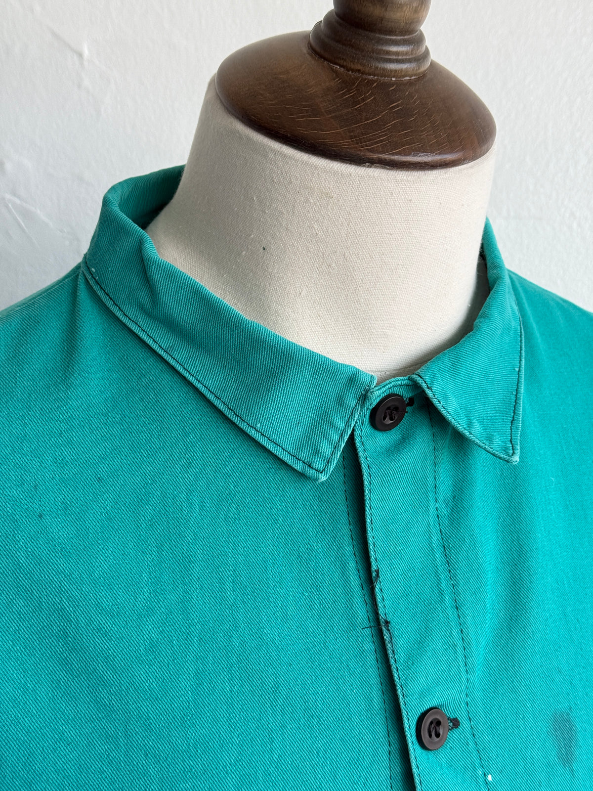 Turquoise French 1970's Vintage Workwear Chore Jacket CH485 - Medium