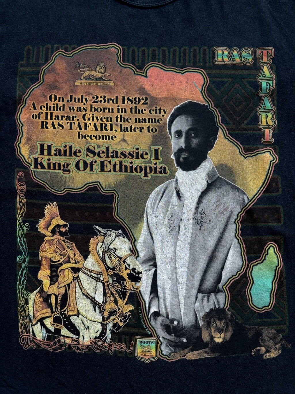 Gildan Haile Selassie I Rastafari 00's Vintage T-Shirt - XL