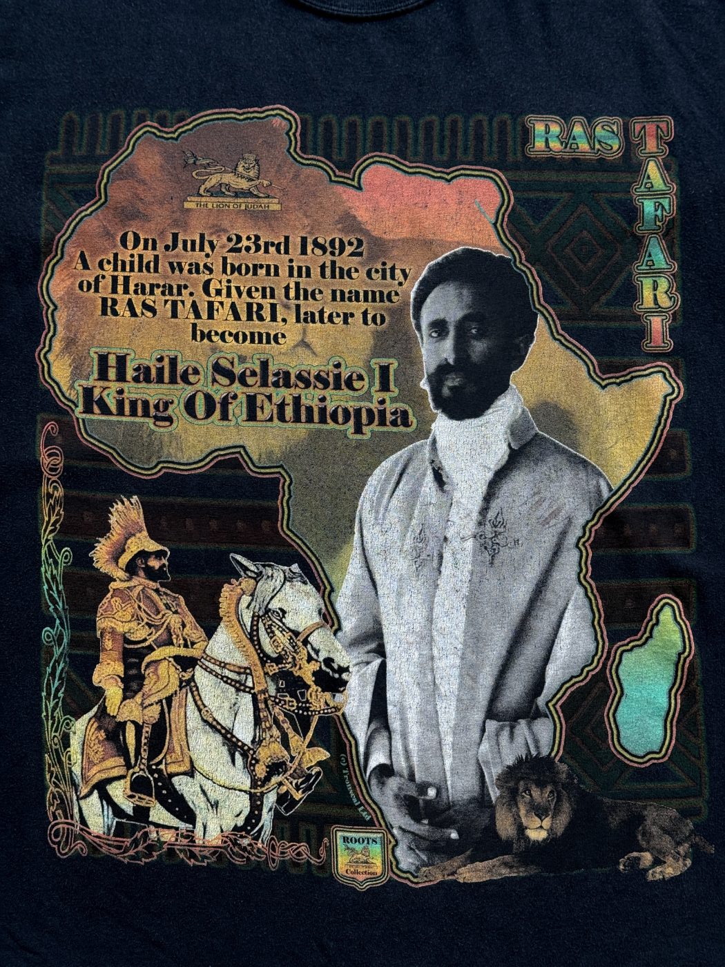 Gildan Haile Selassie I Rastafari 00's Vintage T-Shirt - XL