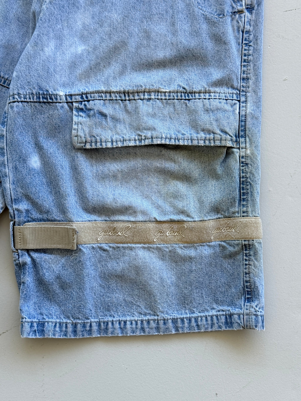 Light Blue Le Jean De Marithe Francois Girbaud 90's Vintage Cargo Shorts - W36