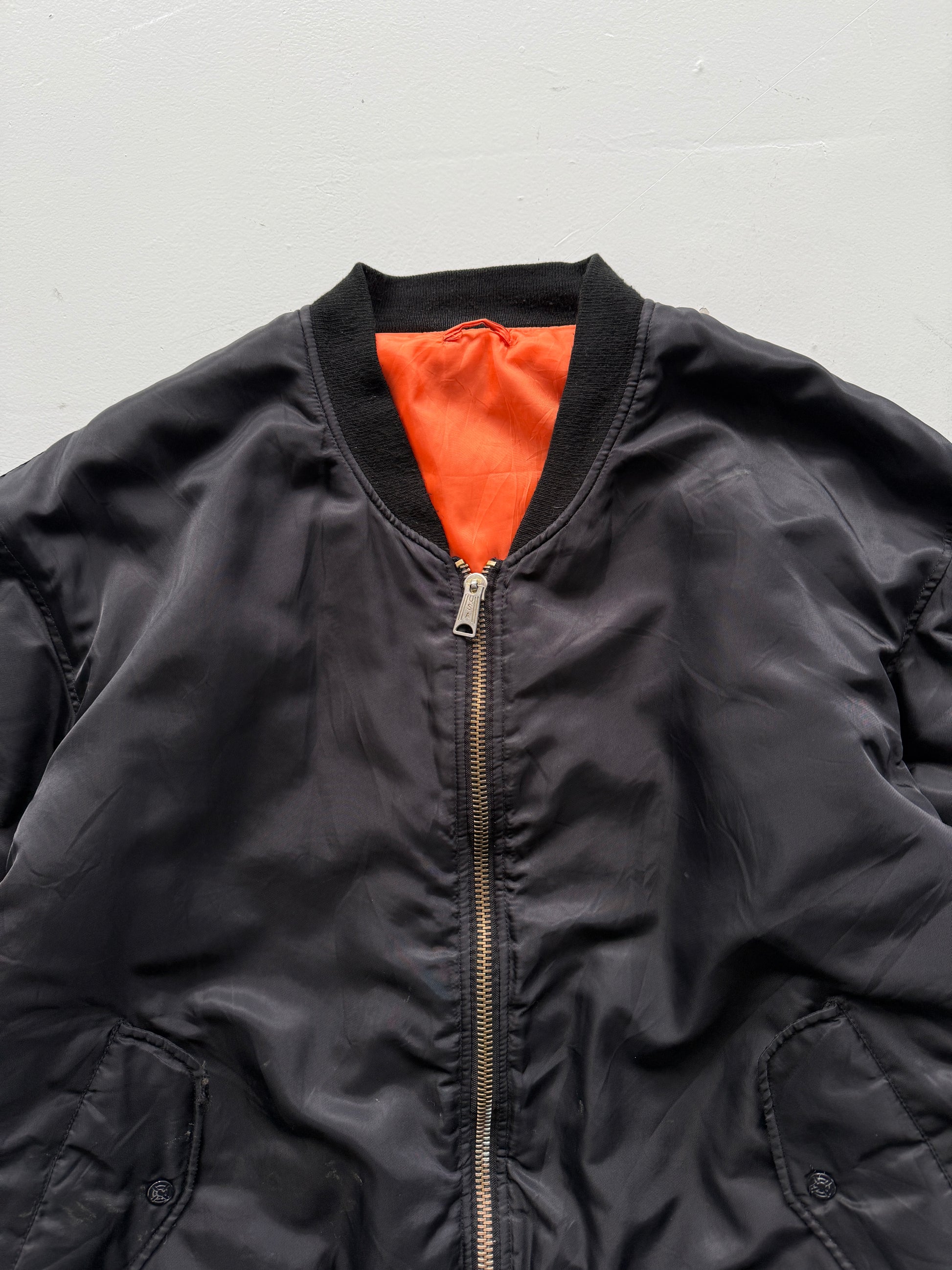 Black Reversible 90's Vintage Bomber Jacket - XXL