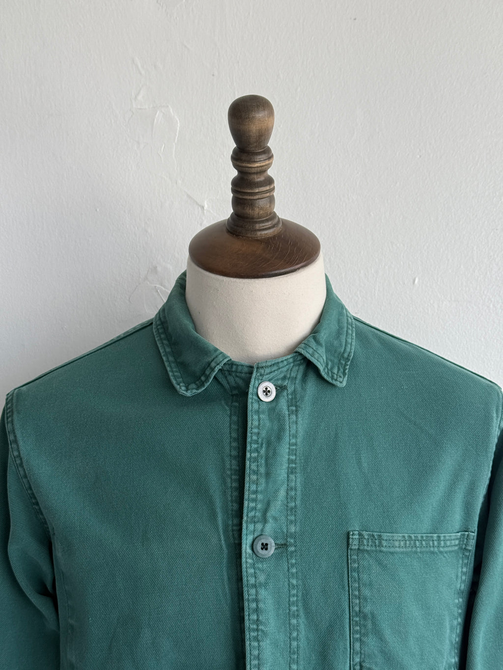 Thrashed Green French 70's Vintage Workwear Chore Jacket CH518 - Small