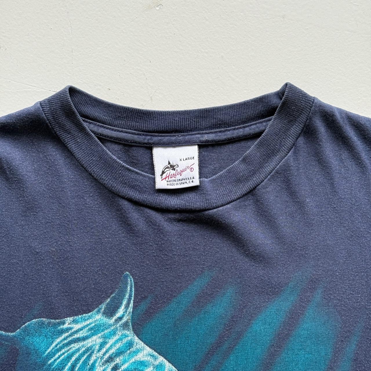 Navy Blue Dolphin 90s Vintage Nature Graphic T-Shirt - XL