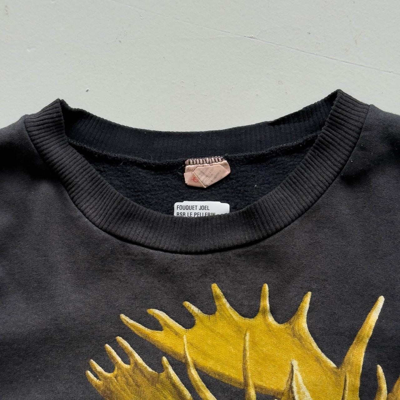 Faded Black Moose 90s Vintage Graphic Sweatshirt - XXL