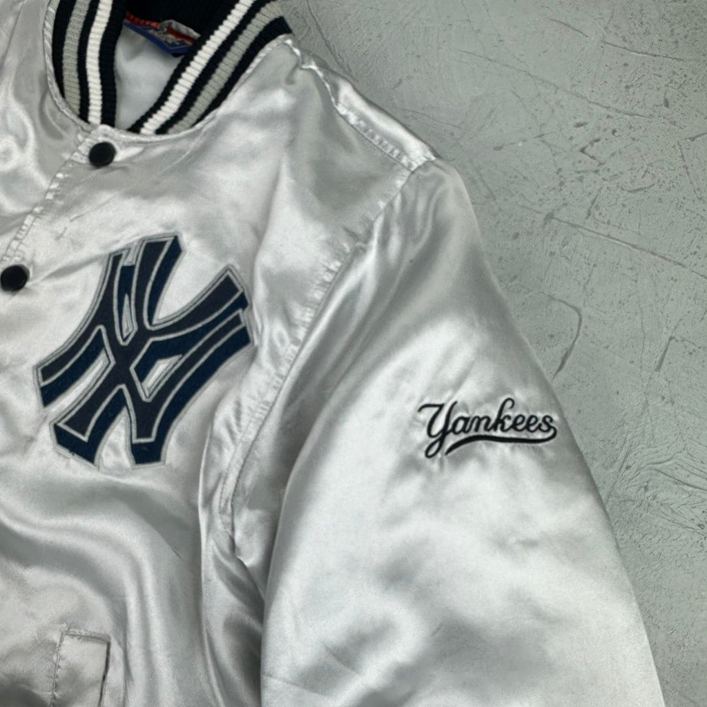 New York Yankees Silver Rare Vintage Varsity Jacket - Medium