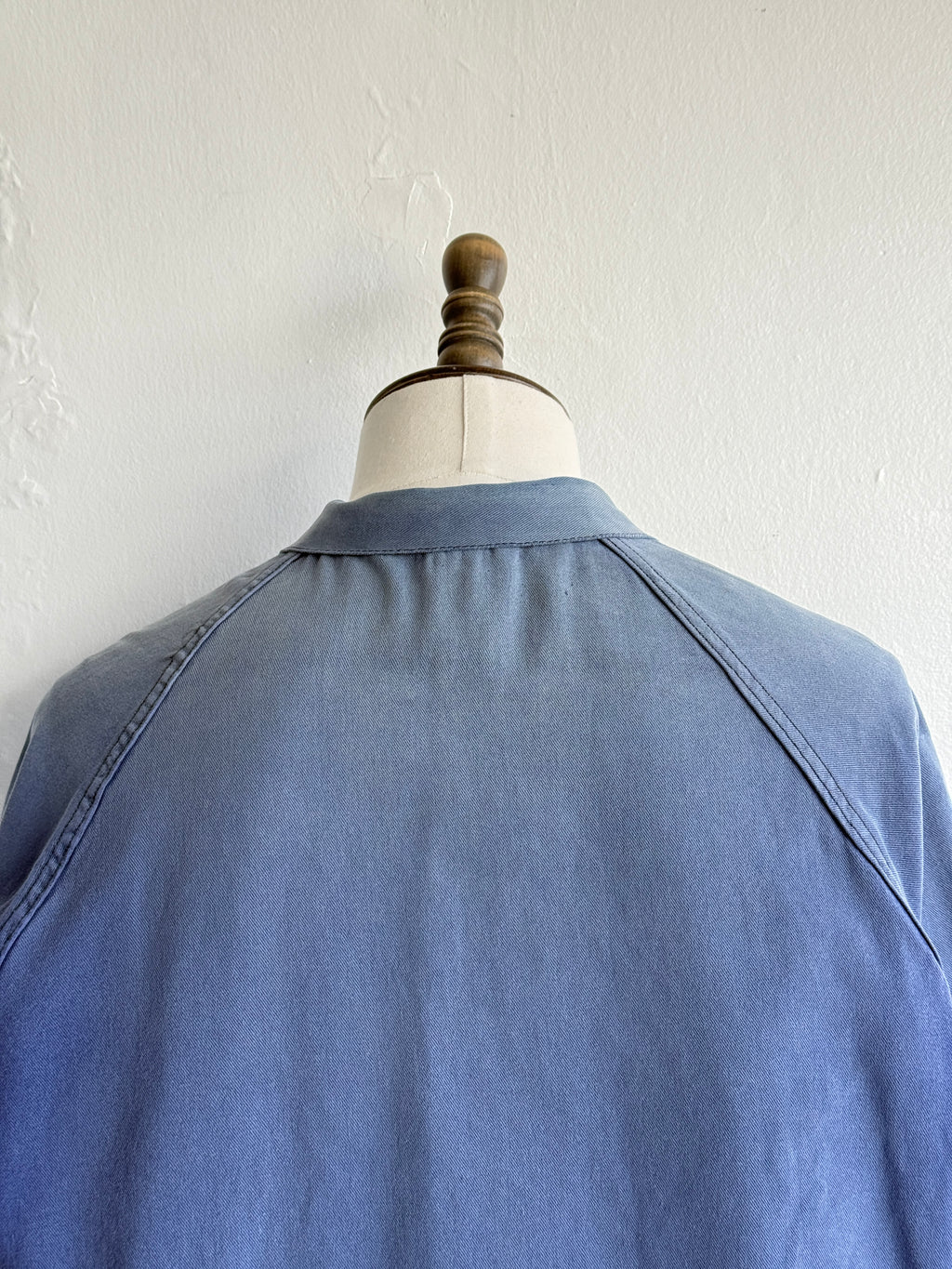 Thrashed Blue French 1960s Vintage Workwear Chore Jacket CH494 - Small