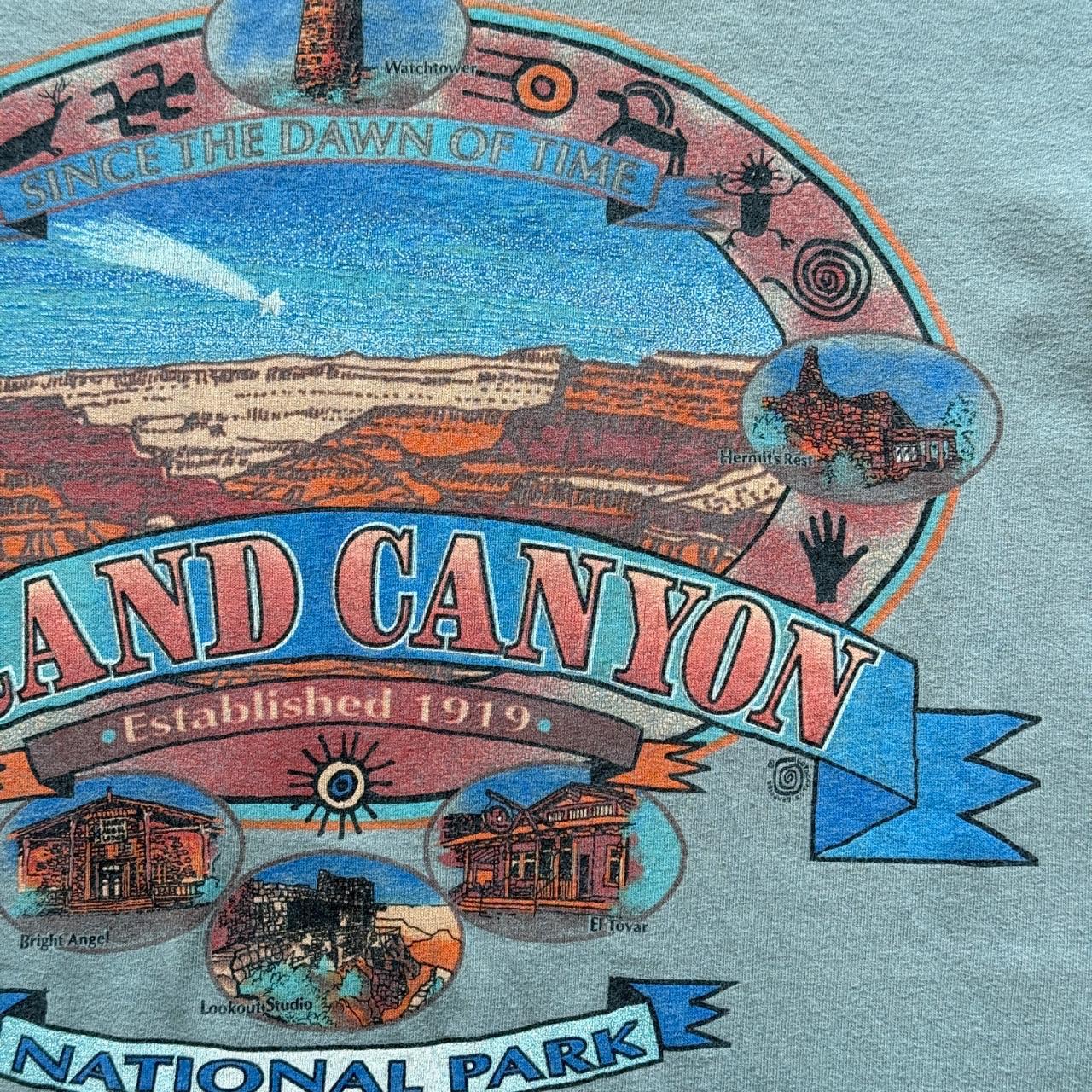 Blue Green Overdyed Grand Canyon 90's Tourist Vintage T-shirt - Medium