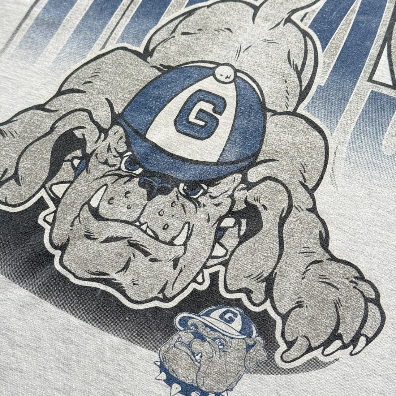 Grey Georgetown Bulldogs 90s Vintage Collage Graphic T-Shirt - Small
