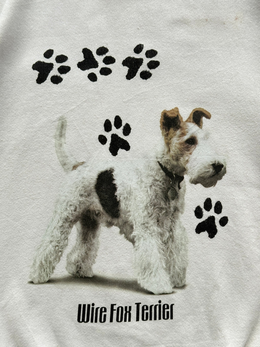 Beige Wire Fox Terrier 90's Vintage Graphic Novelty Sweatshirt Jumper - Medium