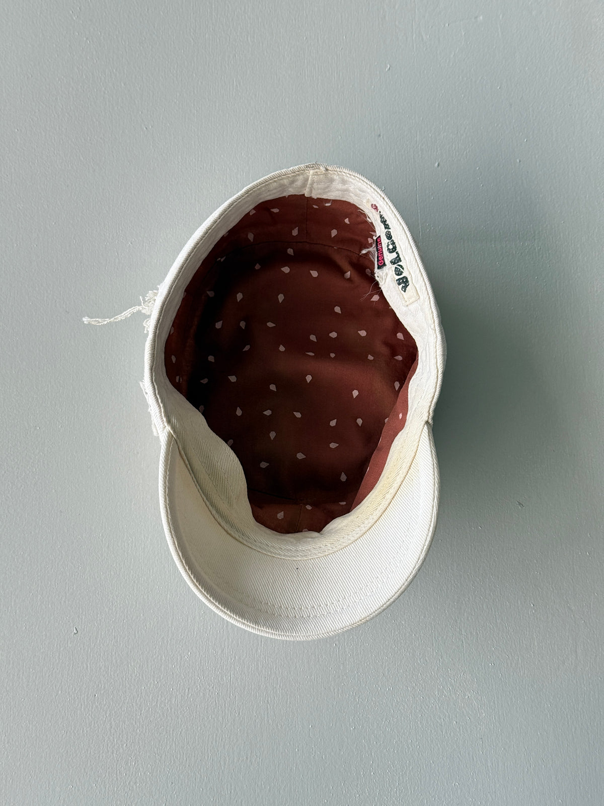 White Volcom Studded Surf Y2K Cadet Cap Military Style 00's Grunge Aesthetic